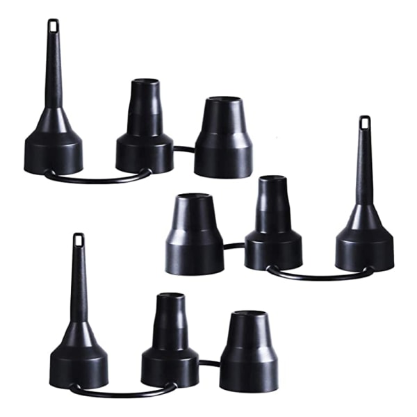 3-pack uppblåsbara pumpmunstycken, luftpumpadaptertillbehör för delvis luftmadrass
