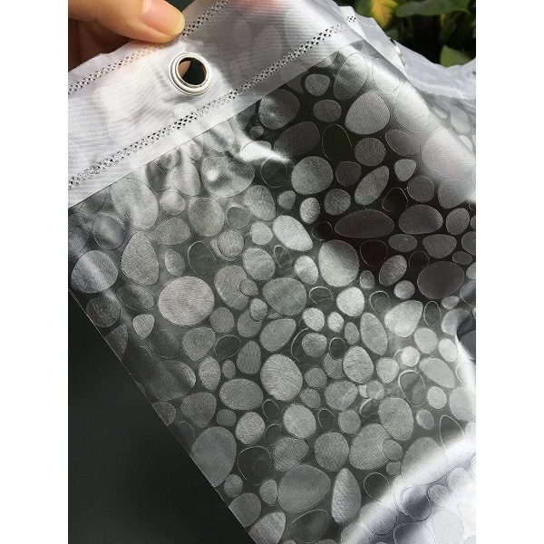 72 tum bred x 72 tum lång tum duschdraperifoder, EVA 3D kullersten duschdraperi, standardstorlek duschdraperi