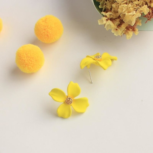 Betterlifefg - Dame Ørepynt Blomsterform Anti Rust Legering Ørepynt Ørepynt Smykker Til Fest (gul)