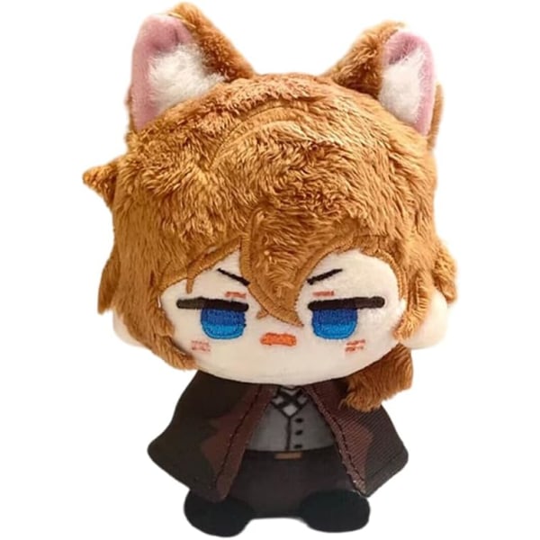 Plyschnyckelring, 4\" söt Chibi plyschfigur Nyckelring Hänge för ryggsäck, Dazai Osamu Chuuya Rampo Dostoevsky Plysch för BSD-fans (Nakahara Chuuya)