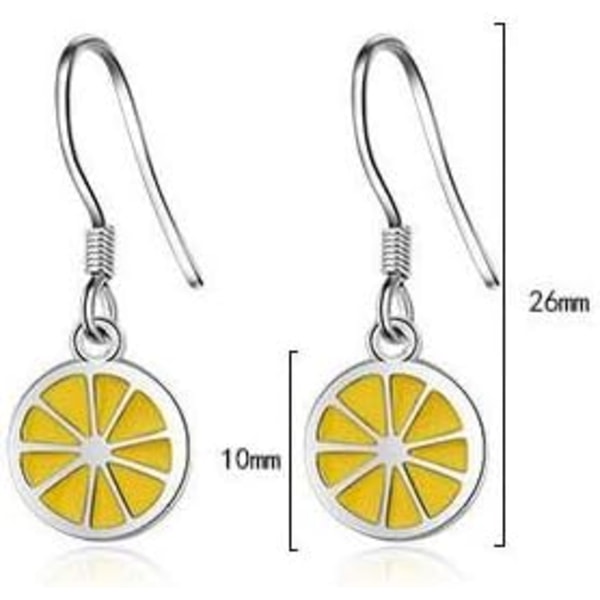 Heyone Tiny Sweet Yellow Lemon Charm Dangle Threader Drop Øreringe