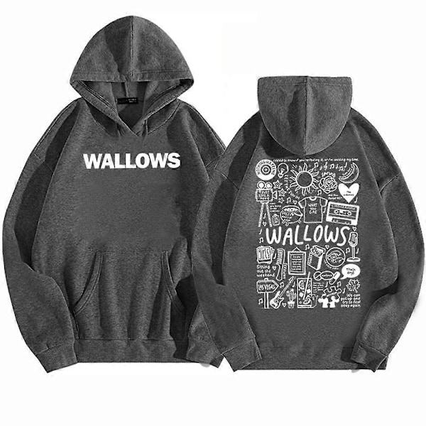 Wallows Hoodie Wallows Musik Hoodie Wallows Merchandise Rockmusik Hoodie Unisex Tröja Toppar Streetwear dark gray XXXL