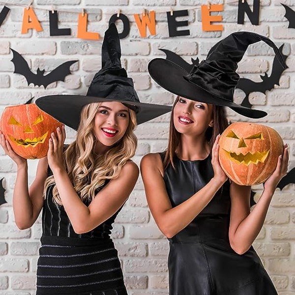 4 stk. Halloween heksehat stor troldmandshat til Halloween fest dekoration cosplay kostume tilbehør