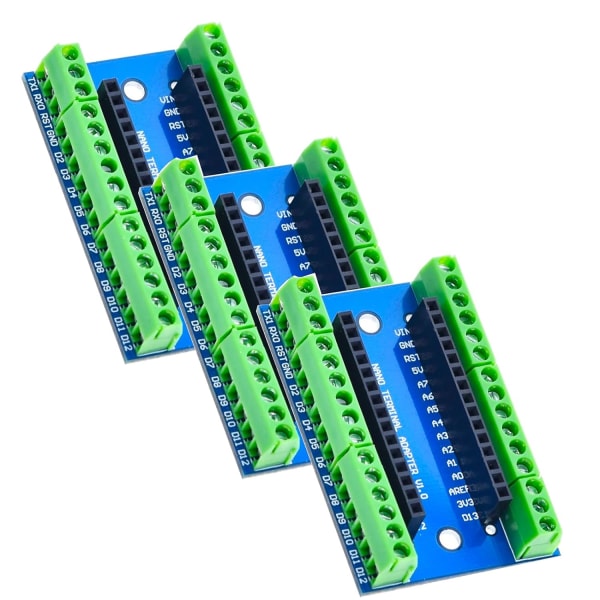 3-pack utvidelseskort, Arduino Nano V3.0-kompatibel AVR ATMEGA328P-AU
