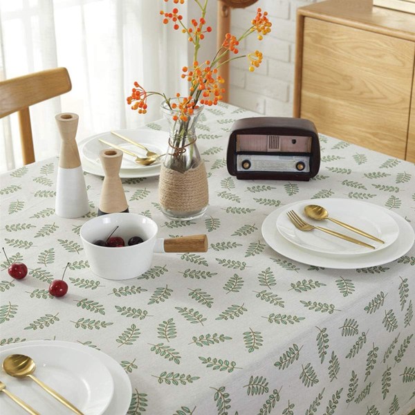 Klassisk fyrkantig bomullslinne spetsblad duk, tvättbar vintage middag picknickduk för hemdekorativt cover(fyrkantig, 55 x 55 tum