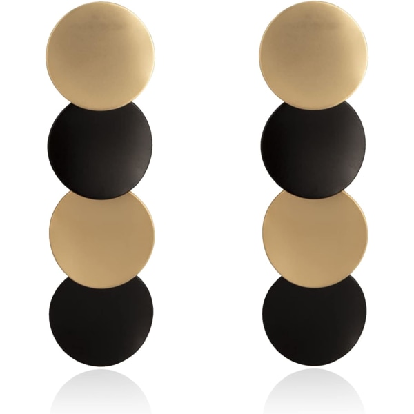 Heyone Fashion Lättviktig Geometrisk Triangel Örhänge Enkelt Elegant Metall Drop Dangle Örhänge Plätering Guld Svart Bohemisk  Smycken
