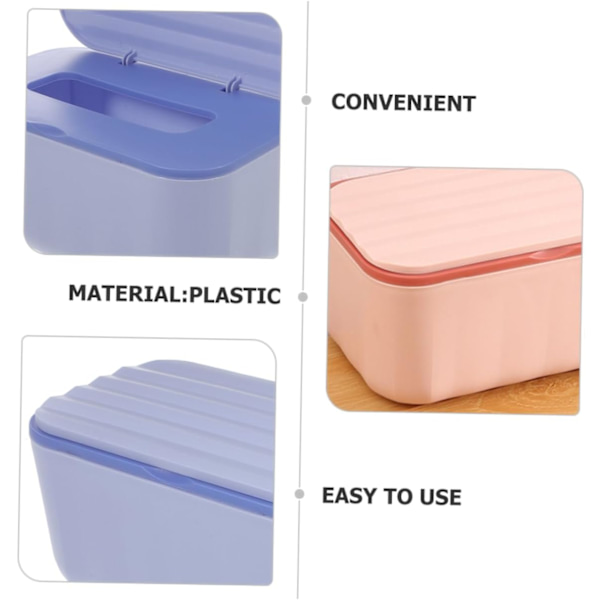 2 stk. Æske Pp Desktop Tissue Box Desktop Vægmonteret Dobbelt Formål Vådservietter Box Med Låg Rejse Vådservietter Box Firkant Tissue Box Plastikbeholder