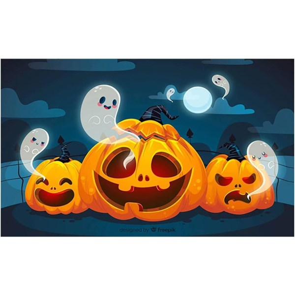 Spöklika halloweenfestdekorationer Rea Utförsäljning Halloween bakgrundsfestfotografering Halloween tygfoto rekvisita 71in X 43in 5 Dollar
