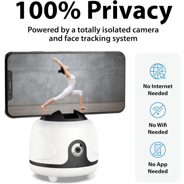 Smart Face Tracking Telefonholder: Roterer og følger dit ansigt og kropsbevægelse 360° rotation