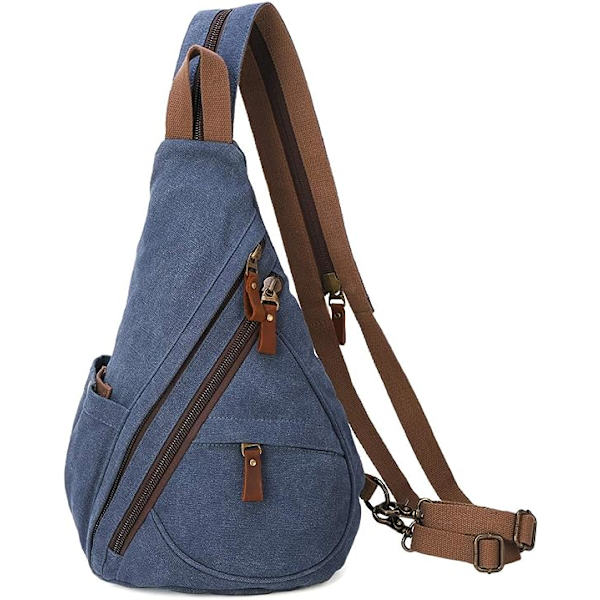 Canvas Sling Bag - Lille Crossbody Rygsæk Skulder Casual Daypack Rygsæk til Mænd Kvinder