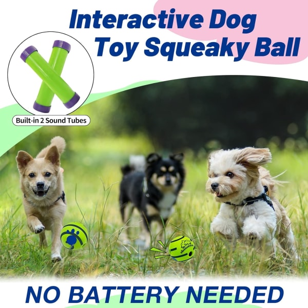 leketøy ball, knirkende holdbar vaklende tyggeball for trening tannrensing sild ball innendørs utendørs trygge hundegaver for valper små mellomstore hunder
