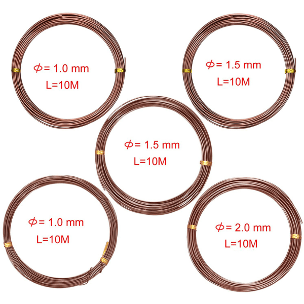 5 ruller aluminiums bonsai træningswire træ med bonsai wire cutter anodiseret wire 1/1.5/2.0 mm træningswire