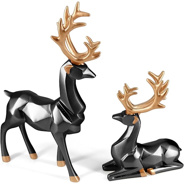 Reinsdyr Ornament Statue, Reinsdyr Juledekorasjon, Hjortegaver til Kvinner, Mammagaver, Hjortedekorasjoner Gjelder Hjem, Kontor (Medium, Hvit)