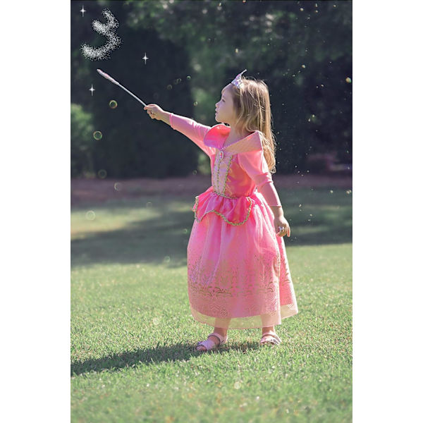 Lille pigers prinsesse udklædningskostume med tilbehør, 5 (130), pink