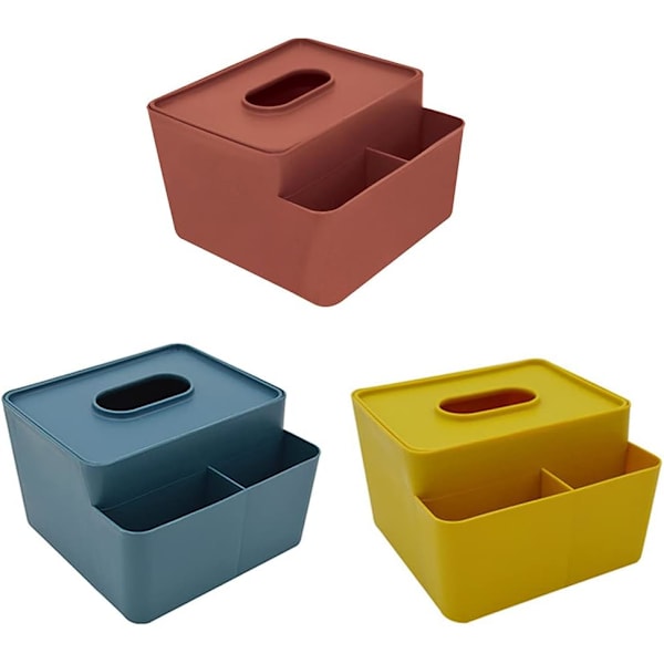 Multifunktionel skrivebordspapirservietboks fjernbetjeningsenhed organizer med låg spisebord fjernbetjeningsboks