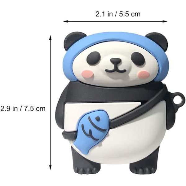 Sarjakuva-kuulokkeiden kotelo Pehmeä silikoni Kuulokkeiden suojakotelo 3D Panda-muoto Kuulokkeiden kotelo Iskunkestävä Kuulokemikrofoni Kansi