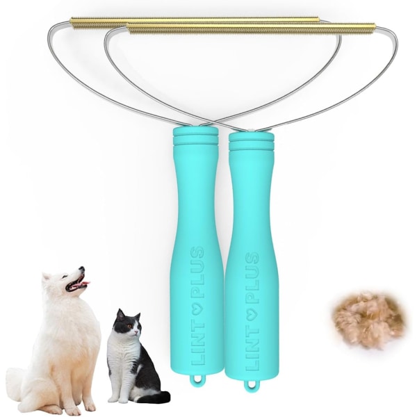 2Pack SkyBlue Hair Rake för mattor & Special Multi Fabric Edge and Matt Rake från LINTPLUS, Hund- och katthårborttagare för mattor, soff- och husdjurstorn