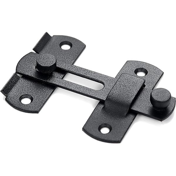 4-pack ladugårdsdörrlås, 3,93 tum x 2,75 tum matt svart rostfritt stål ladugårdsport flip dörrlås tvådelad dörrlås, skjutdörr