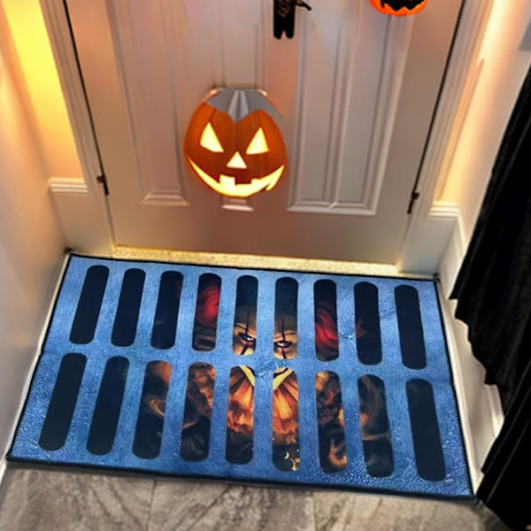 Pelottavat Halloween-koristeet Halloween-koristeet Sisä- / Ulkokäyttöön Pelottava 17x29 tuuman Matto Halloween-koristeet (Musta Harmaa)