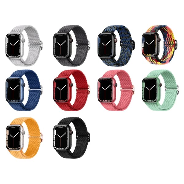Punottu ranneke Apple Watch 42/44/45 mm Värikäs M 32 2-Pack