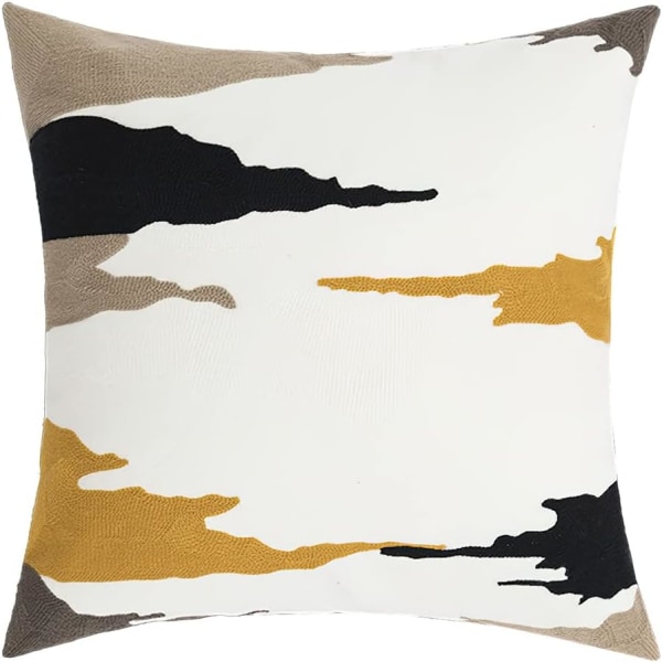 Brodert bomullsdekorativ putetrekk Boho geometrisk mønster putetrekk for sofa seng (Geometrisk C, 18\"x18\")