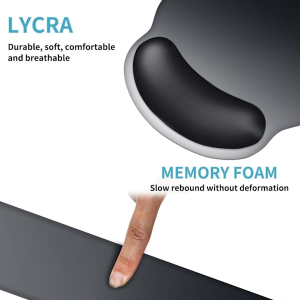 Håndledsstøtte til tastatur og musemåtte med håndledsstøtte, memory foam-sæt til spil og kontor, behagelig og let for nem (Gradient8)