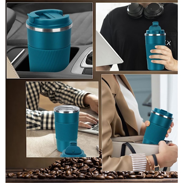 Kaffe Krus 17oz - Isoleret Kaffe Rejsekrus Spildsikkert med Lækagesikkert Låg Vakuum Rustfrit Stål Termos Kaffe Kander