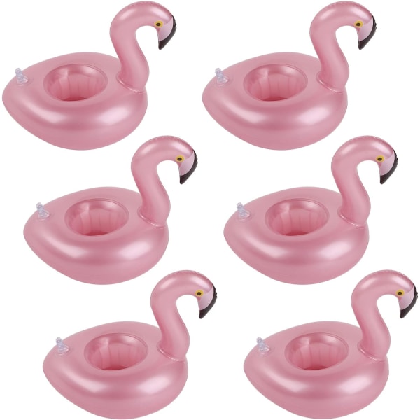 Uppblåsbar dryckeshållare, 6-pack Pooldrinkhållare Floats Mugghållare Drink Floats, Flamingo flytande dryckeshållare för poolfest