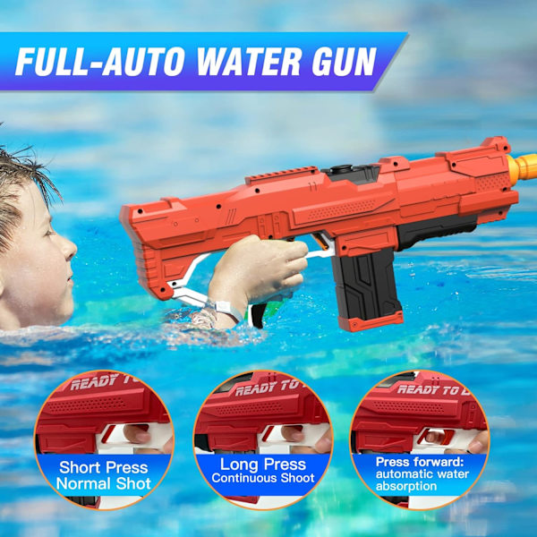 Vandpistoler til voksne og børn Vandpistol Sprøjtepistoler electic Super Soaker Automatisk Burst Blaster med batteridrevet lang rækkevidde Su