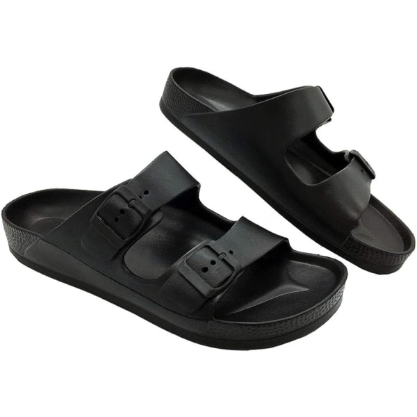 Justerbare Slip-on EVA Dobbel Spenne Slides Komfortsåle Thong Sandaler for Kvinner