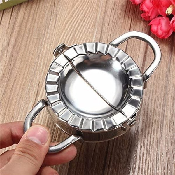 Ravioli And Dumpling Shaper And Cutter, 2-Piece Stainless Steel Ravioli Machine, Round Biscuit Cutter, Pastry Dough Press