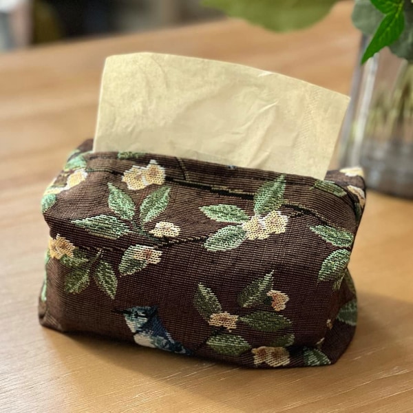 Dekorativ jacquard-mønstret servietholder til bordplader, toiletbord, soveværelseskommode, natborde - 2 stk. (kaffe, 18 x 9 x 9 cm)