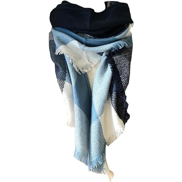 Agio Dame Varm Lang Sjal Vinter Wraps Store Tørklæder Strik Cashmere Følelse Ternet Trekant Tørklæde