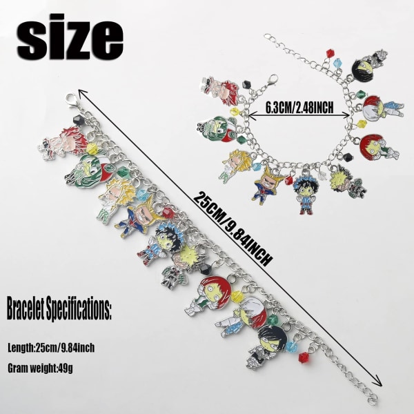 Heyone My Hero Academia Charm Bracelet,Fashion Novelty Cool Anime Manga Figure Cosplay Series friendship bracelets Lover jewelry birthday