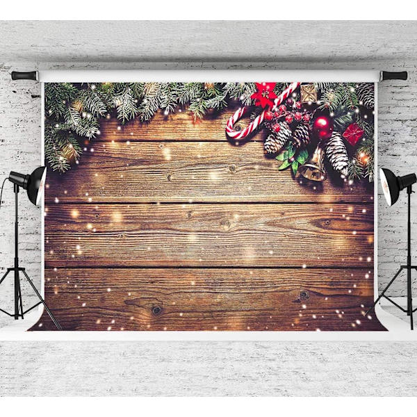 Lumihiutale Kulta Glitter Joulukuvaus Tausta 5x3ft Rustic Puinen Seinä Lattia Valokuva Tausta Lapsille Muotokuva Perhe Joulujuhla Koju