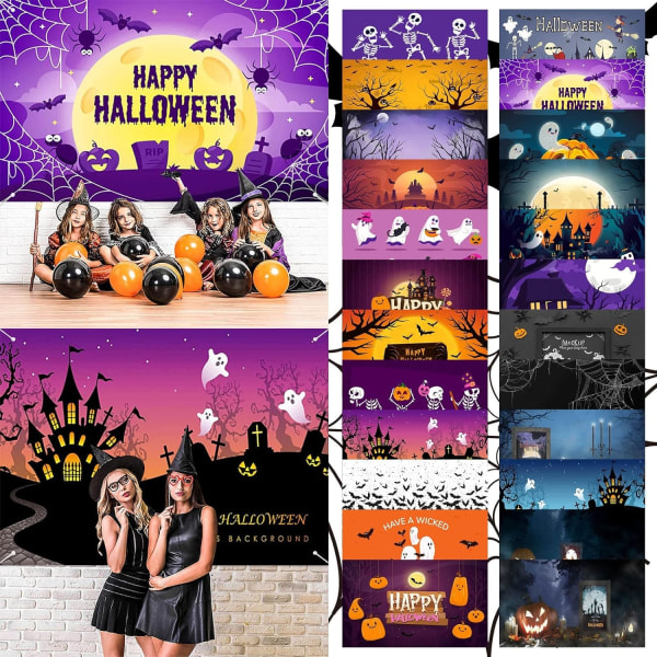 Spooky Halloween -koristeiden alennusmyynti Halloween -tausta juhlat valokuvaus Halloween -kangasvalokuva rekvisiitta 71 tuumaa x 43 tuumaa Halloween -koristeet