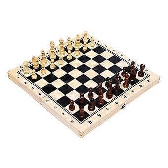 Magnetisk Sjakkbrett i Tre, Sammenleggbart, 39x39cm, Intern Oppbevaring, Perfekt Puslespillleke