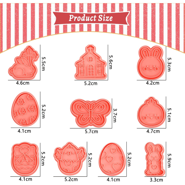 Ny tecknad 8PC Snack Cookie Cutter Set, 3D Embossing Mold Cookie Cutter Molds för tårta Barnkalas (A)