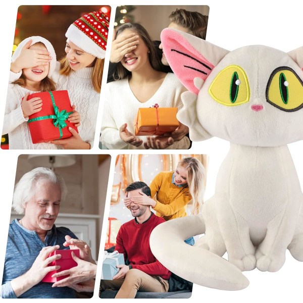 10 tum (cirka 25,4 cm) Suzume no Tojimari kattplysch Vuxen plysch katt, Anime film plysch fylld Aristo katt plyschdocka (vit)