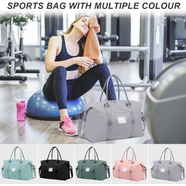 Sports Travel Duffle Bag, Weekend Bag Overnatting Bag for kvinner, Vanntett Sports Gym Bag, Sykehusveske med skulderstropp