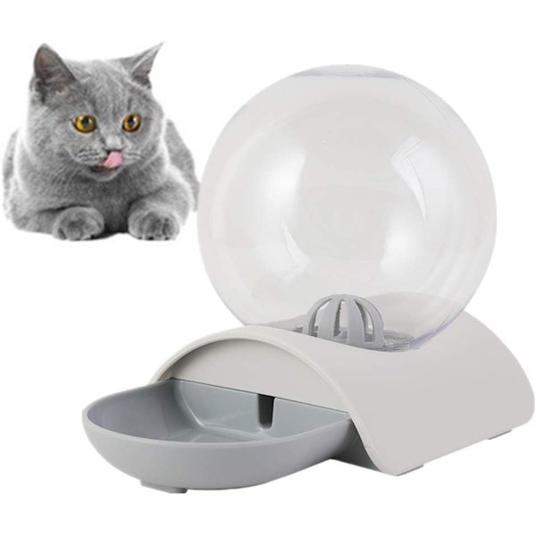 Katte Vand Dispenser Automatisk Kat Tør Foder Dispenser Kæledyr Vandflaske Killinger Mad Feeder Hund Vandskål Grå