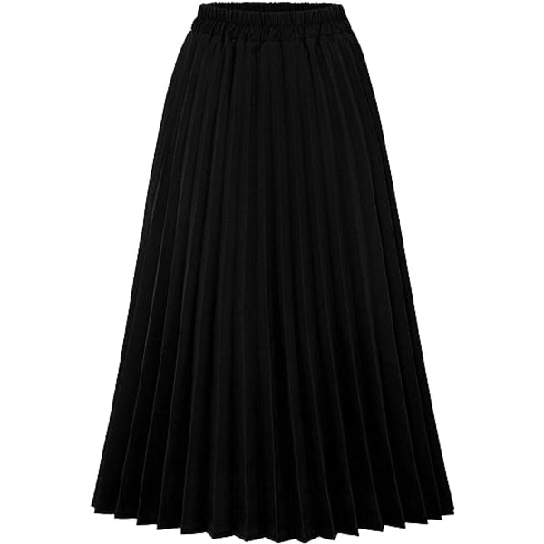 Dam chic elastisk hög midja A Line print Plisserad midi-lång kjol