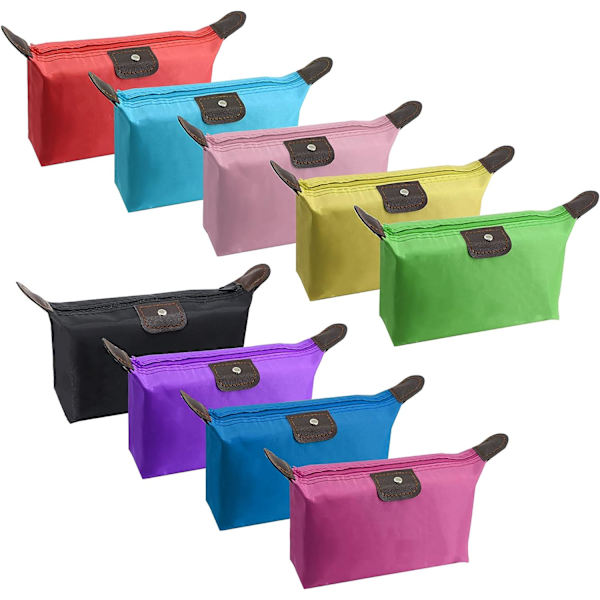 Sminkepung i bulk Toiletry Pouch Vanntett kosmetikk Oppbevaringsposer, med glidelås Reise Toiletry Organizer Pakkepose (9 farger)