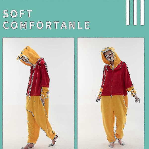 Ihoa myötäilevä unisex-aikuisten Sie-pyjama, eläinasu, yöasu Penguin Large