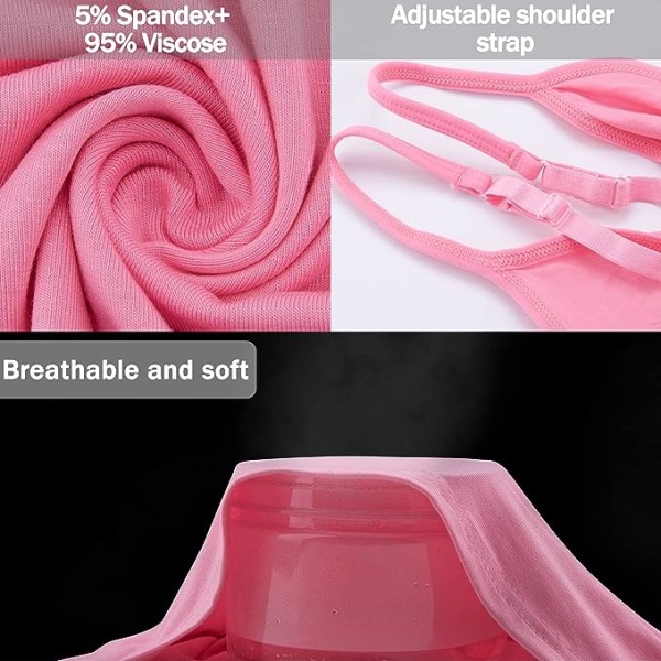 5 stk. Basic Camisole Justerbar Camisole Spaghetti Stropp Tank Top for Kvinner og Jente (Stor)