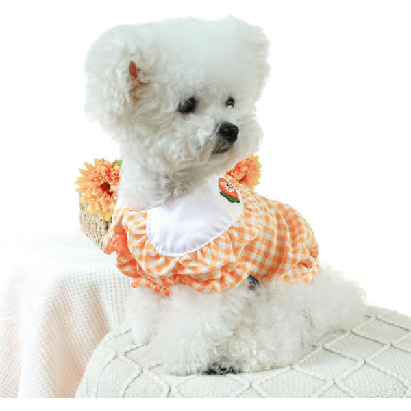 Hundkläder Valp Pyjamas Jumpsuit Outfit Hund Overall Tröjor Rutigt Mönster Morot Kanin Kostym Katt Kläder Chihuahua Yorkies Kläder   Orange S