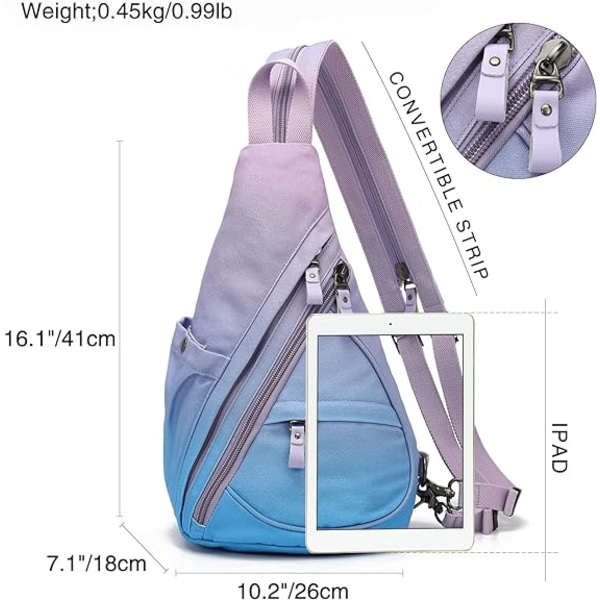 Canvas Sling Bag - Lille Crossbody Rygsæk Skulder Casual Daypack Rygsæk til Mænd Kvinder