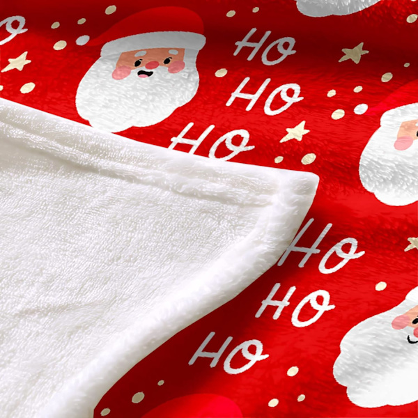 Jultomtefilt Röd Flanellfilt Juldag Pojkar Flickor Plysch Lätt Filt Sovrumssoffa (50 tum x 60 tum), Jultomte