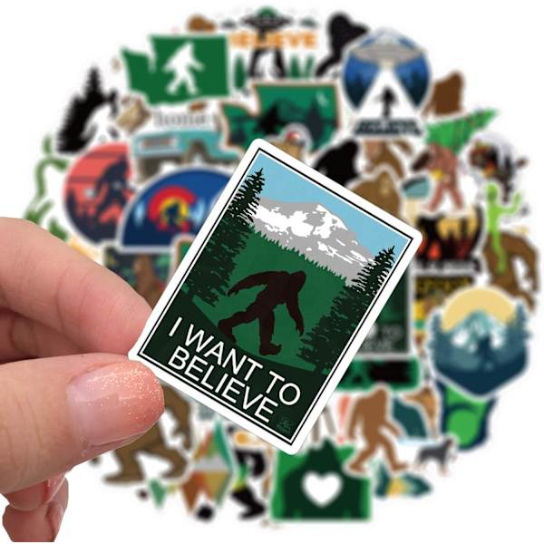 50 stk. Bigfoot Outdoor Nature Vinyls Stickers Laptop Sticker Vandtætte Stickers Bagage Skateboard Vandflaske Stickers Dekal Cykel Kofanger