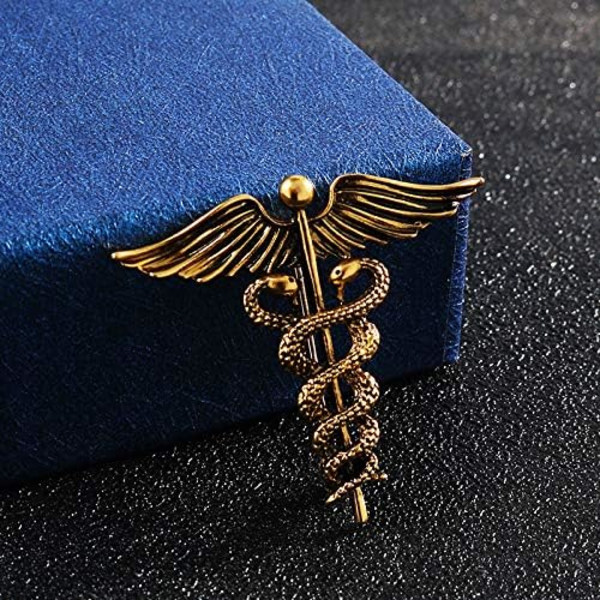 Heyone Vintage Medicinsk Caduceus Brosche Pin Læge Sygeplejerske Gave Brosche